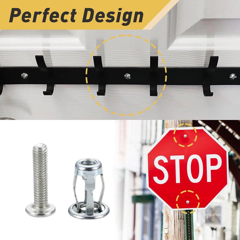 Iffitya 20Pcs M4 x 20 Hollow Door Anchor Set, Metal Cavity Fixing Anchors for Aluminium Cladding, Steel Pipe, Iron Sheet, Plastic Sheet (8 * 16MM) - Image 5